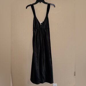 Vintage Oscar de la Renta Black Satin Dress-PINK LABEL